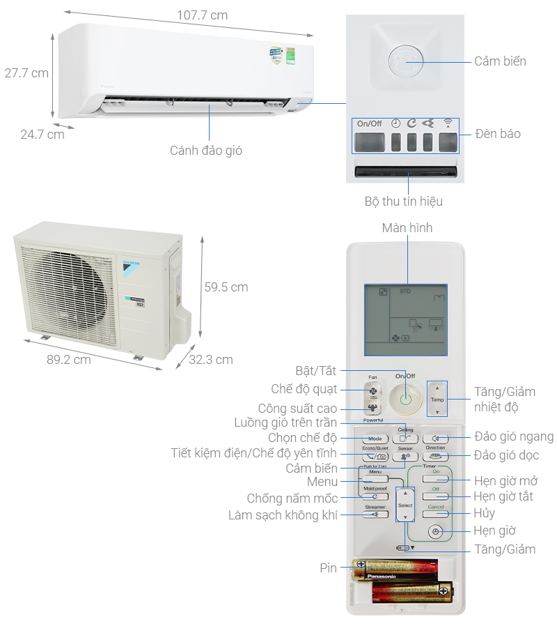 Máy Lạnh Daikin Inverter 2HP FTKZ50VVMV - Hàng Chính Hãng - Giao Hàng Toàn Quốc