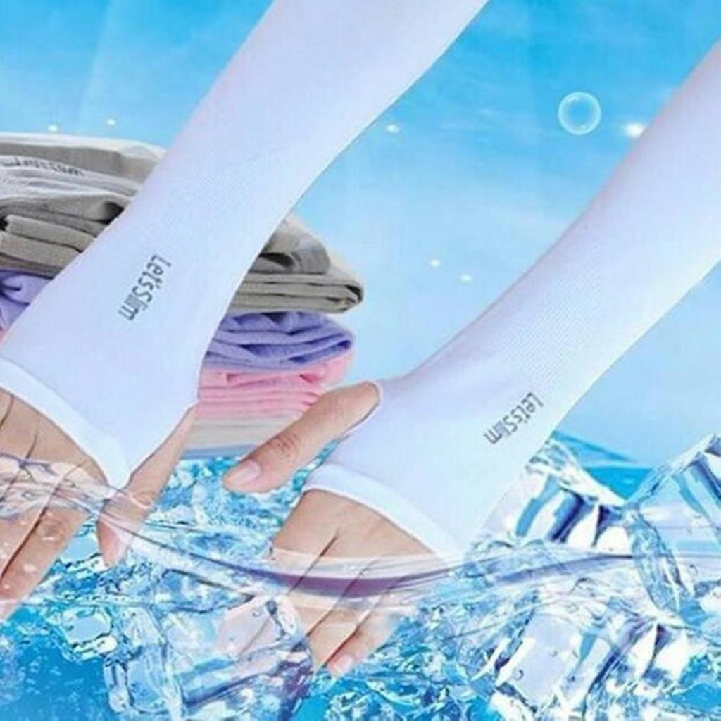 Set 2 đôi bao tay ống chống nắng giữ ấm xỏ ngón - Da