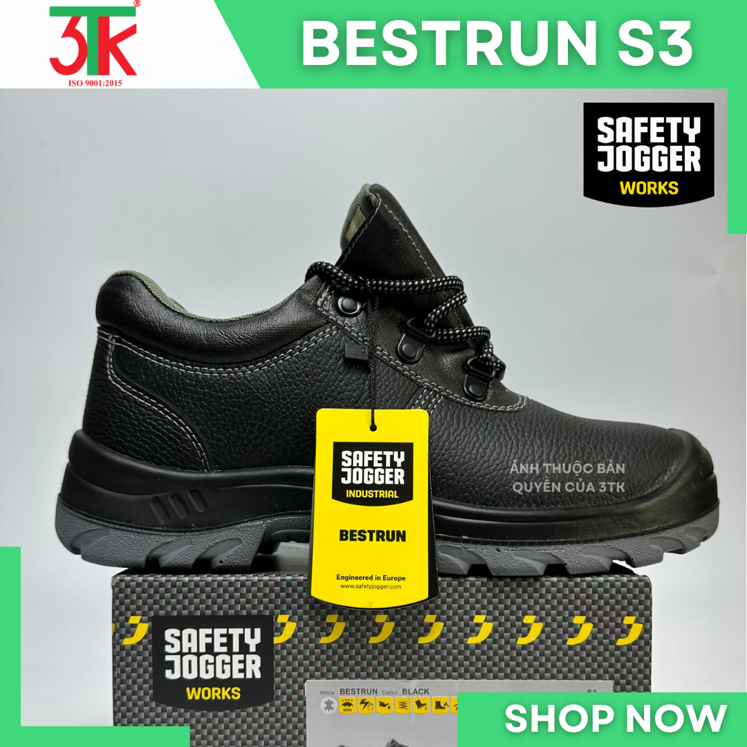 Giày Bảo Hộ Lao Động Safety Jogger Bestrun S3  Bestboy S3  Da Cao Cấp chống đinh  Chống Trơn Trượt, Chống Va Đập, Chống Tĩnh Điện Sử Dụng trong Công Trình Xây Dựng