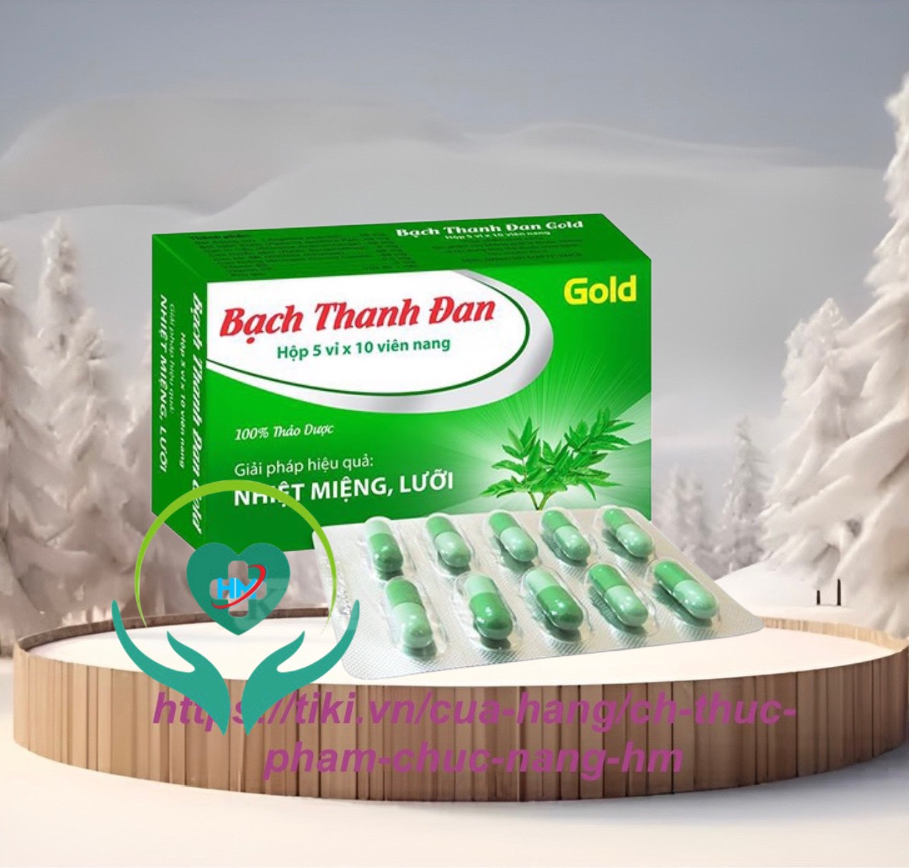 ￼Viên Uống Nhiệt Miệng BẠCH THANH ĐAN GOLD Vinaphar - Hộp 50 Viên - Giúp thanh nhiệt giải độc, Nhiệt Miệng