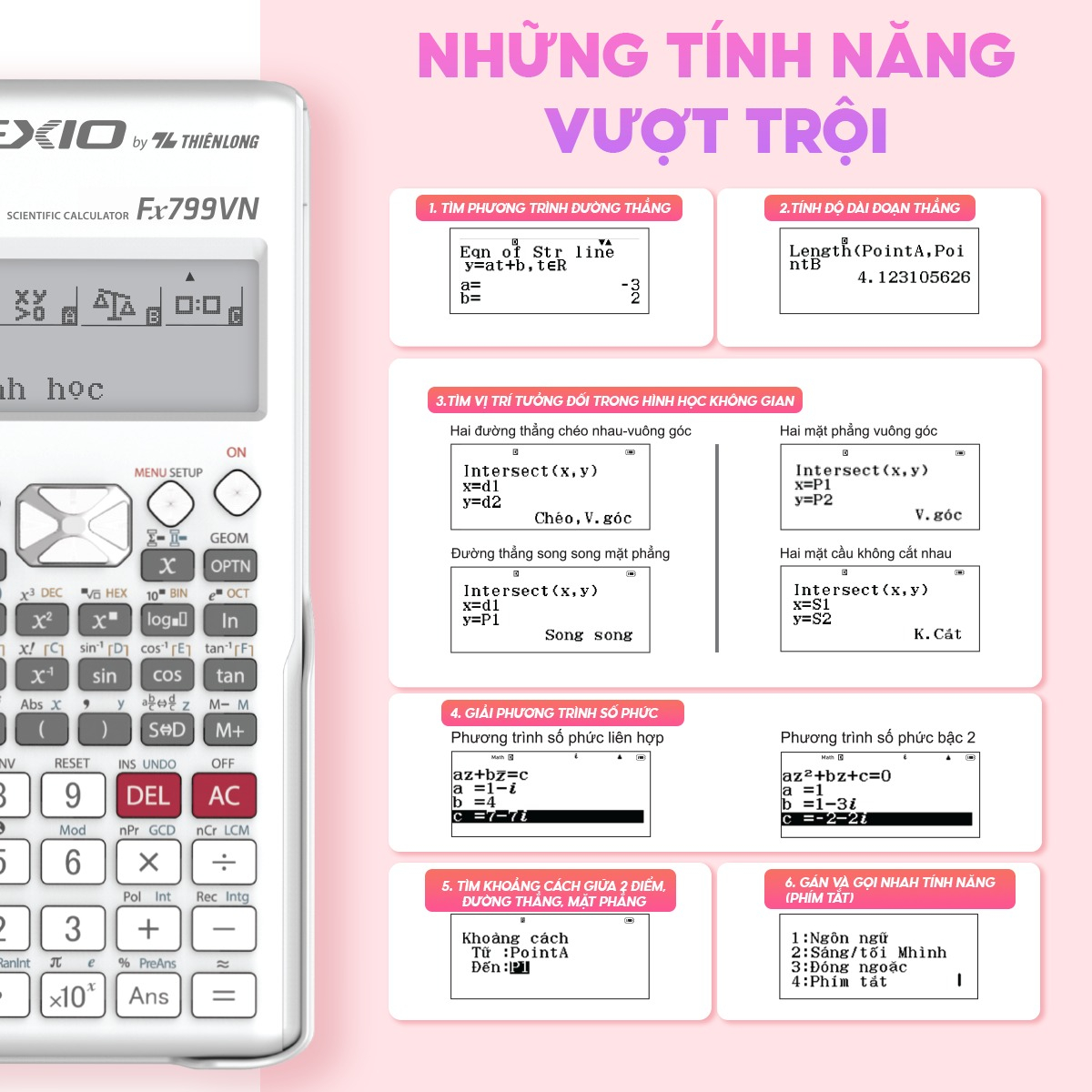 Máy Tính Khoa Học Flexio - Thiên Long Fx799VN - Màu Đen