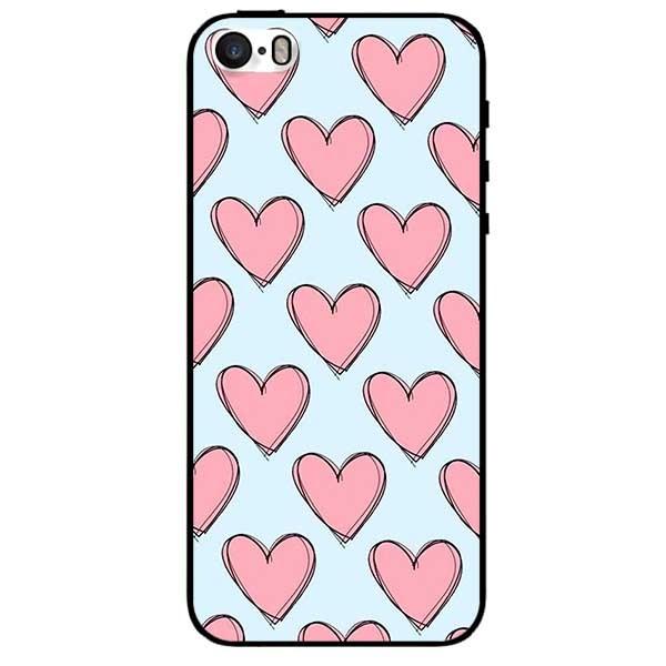 Ốp lưng dành cho Iphone 5 / 5s / 5Se - Iphone 6 / 6s - Iphone 6 Plus / 6s Plus mẫu Tim Hồng Nền Xanh