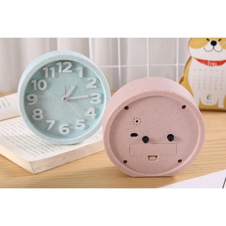 Đồng Hồ Báo Thức Decor Trang Trí Đẹp Cute Lúa Mì Hình Tròn Và Xe Đạp -