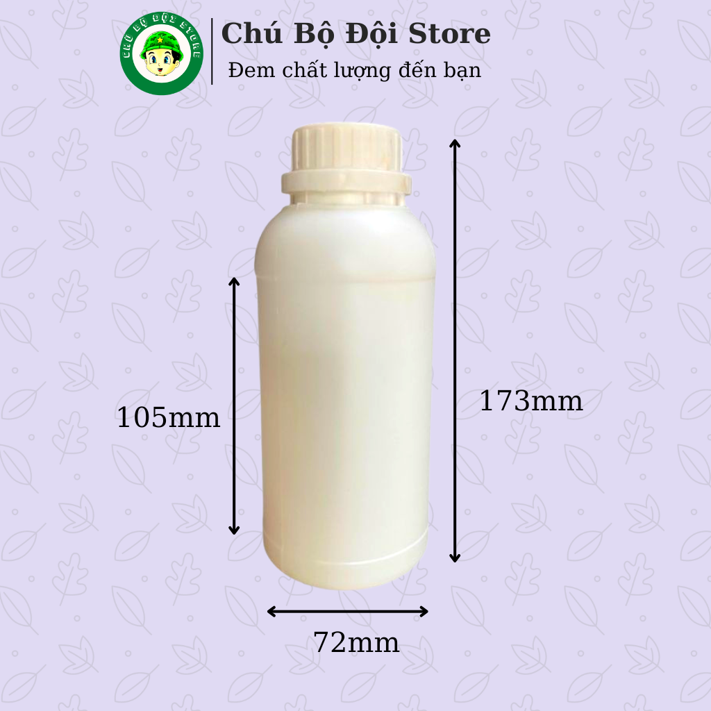 Combo Chai Nhựa HDPE (250ml - 500ml - 1000ml) Có Nắp + Seal Chống Tràn