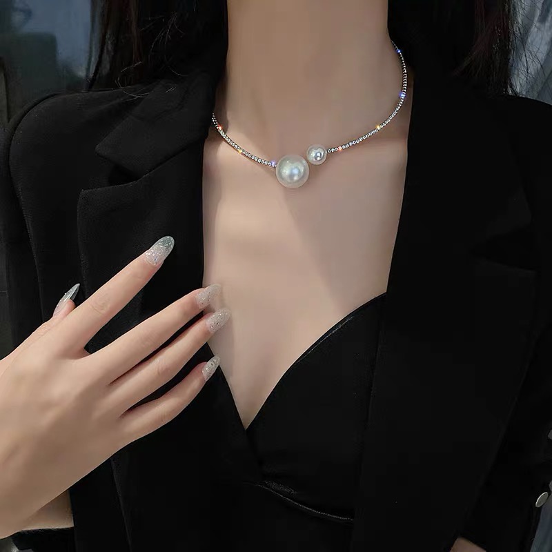 Vòng Cổ Choker Đính Ngọc Trai Cao Cấp Sang Trọng Thời Trang Hàn Quốc