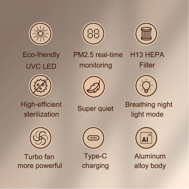 Máy Lọc Không Khí Khử Mùi Hôi Xiaomi PM2.5 H13 HEPA Cho Xe Hơi-Hàng nhập khẩu