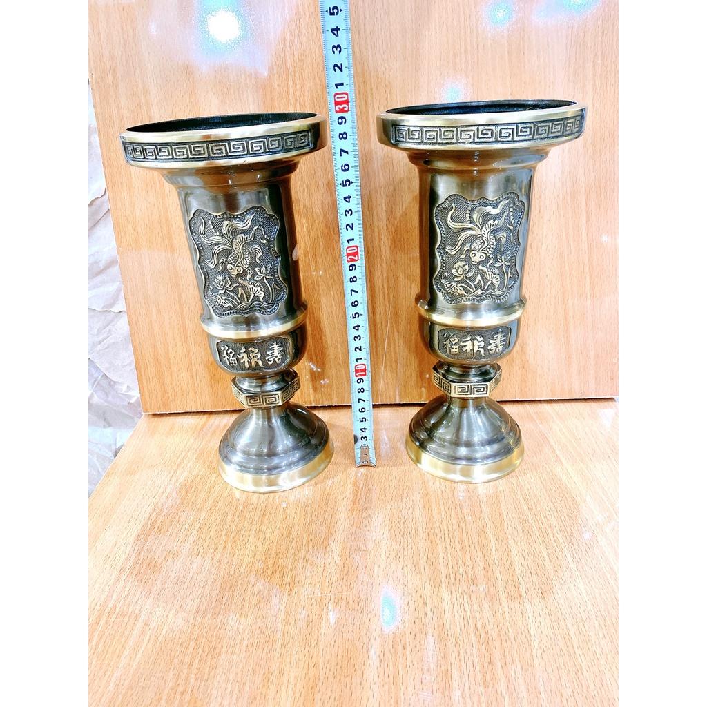 ĐÔI ỐNG ĐỰNG HƯƠNG CAO 29 x 14 CM NẶNG 3.6 KG CHẤT LIỆU BẰNG ĐỒNG