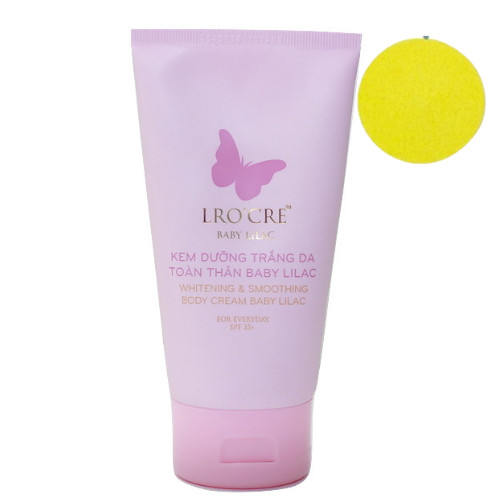 Kem Dưỡng Trắng Da Toàn Thân LRO'CRE Baby Lilac 100g - Tặng Kèm 1 Bông Rửa Mặt Bọt Biển