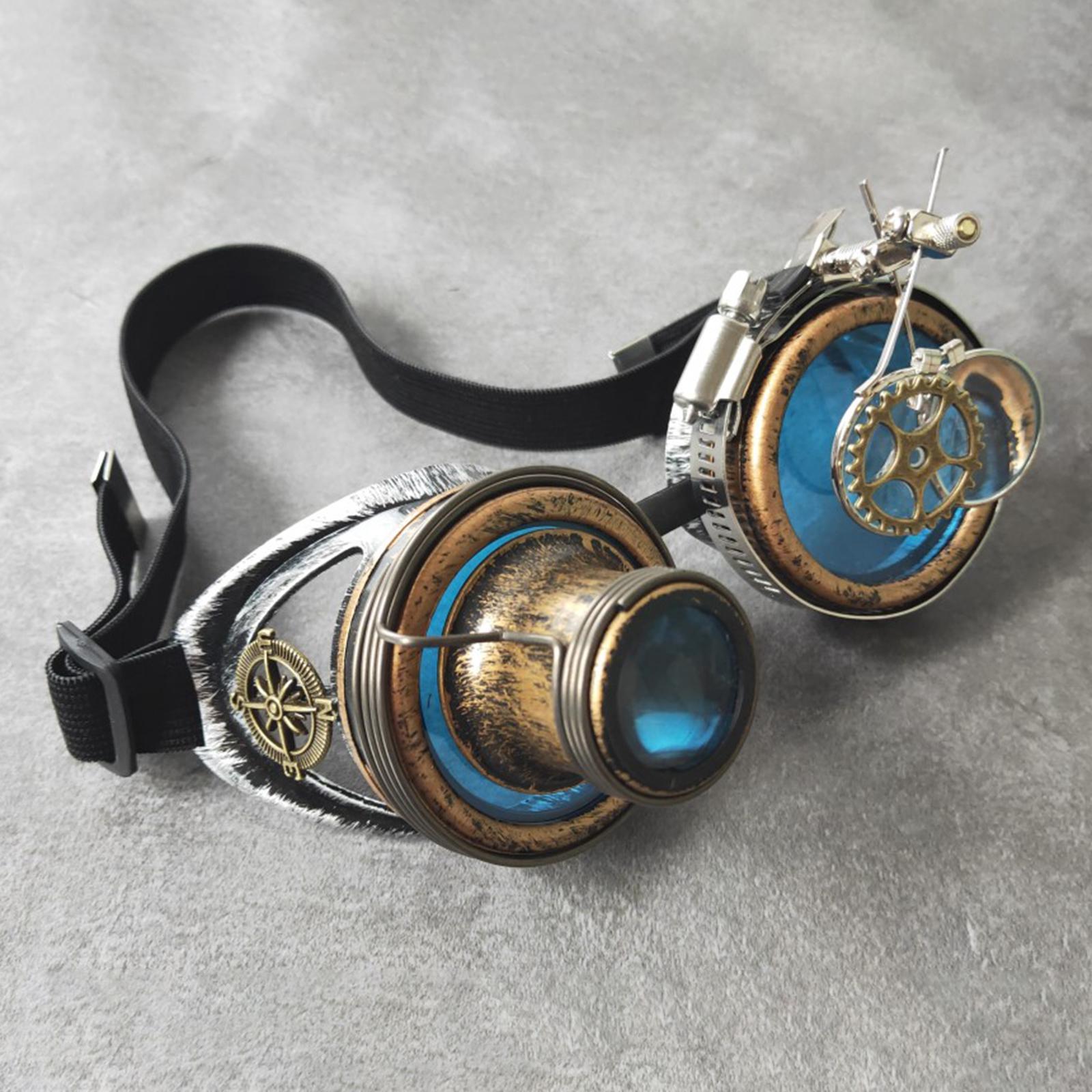 Fashion Steampunk Goggles Eyewear Men Props Punk Colored Glasses