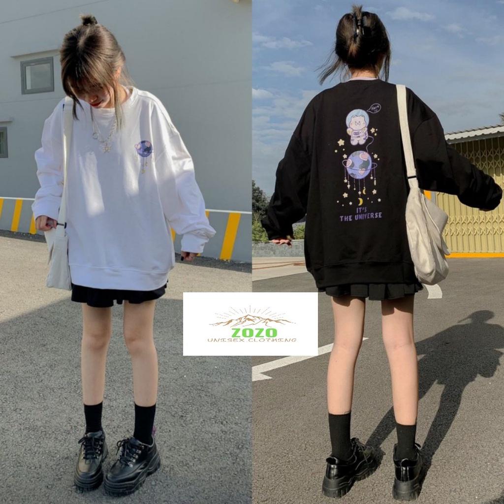 Áo Sweater Nỉ UNI MOON Tay Dài Form Rộng Ulzzang ZoZo_Unisex