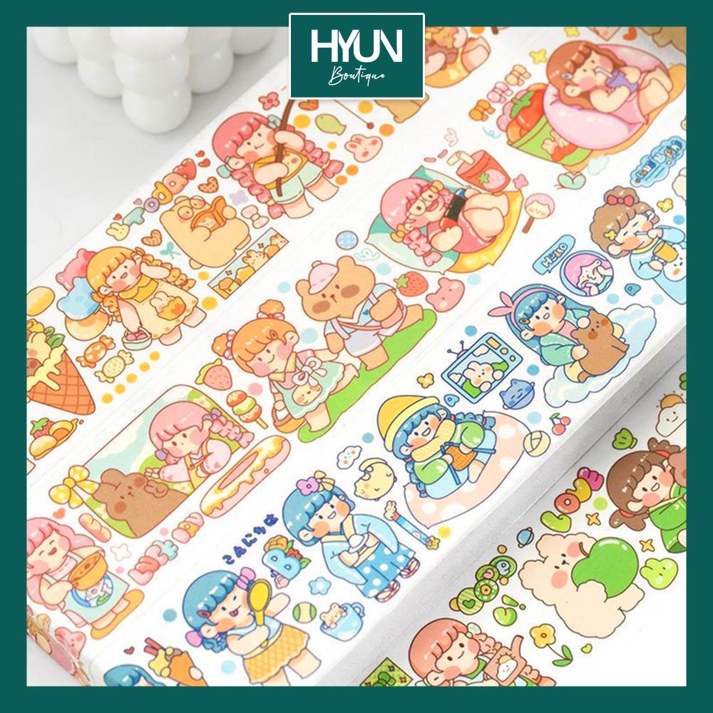 Set sổ tay sticker dán washi tape dễ thương trang trí bullet journal planner HYUN BOUTIQUE