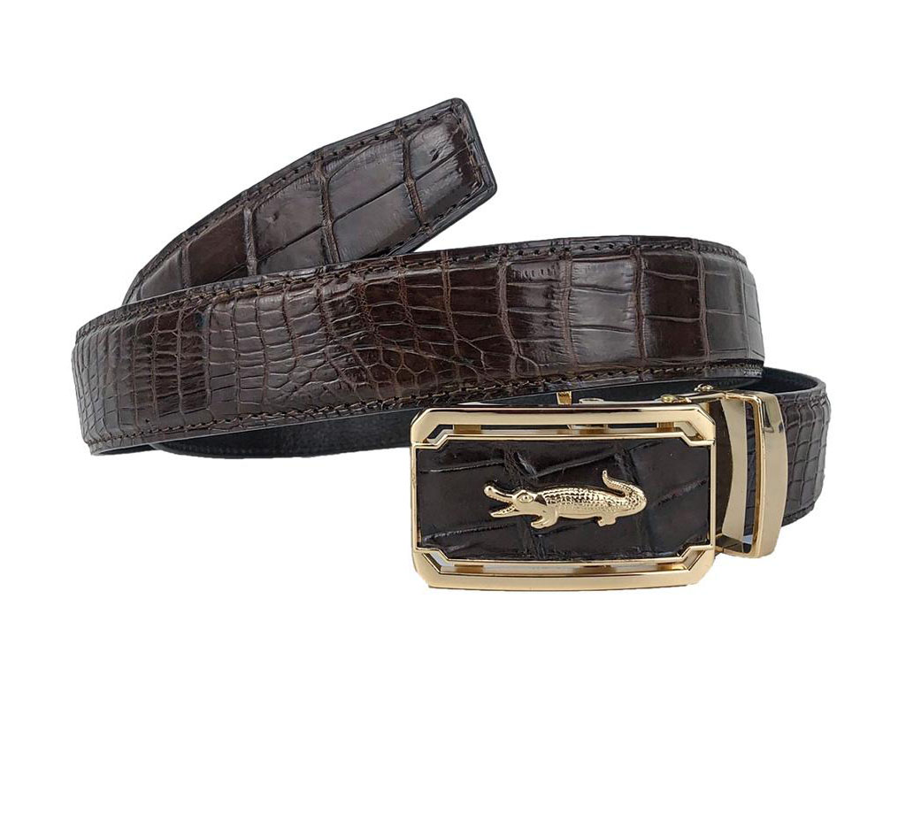 Thắt lưng da cá sấu cao cấp bản liền 3,5cm