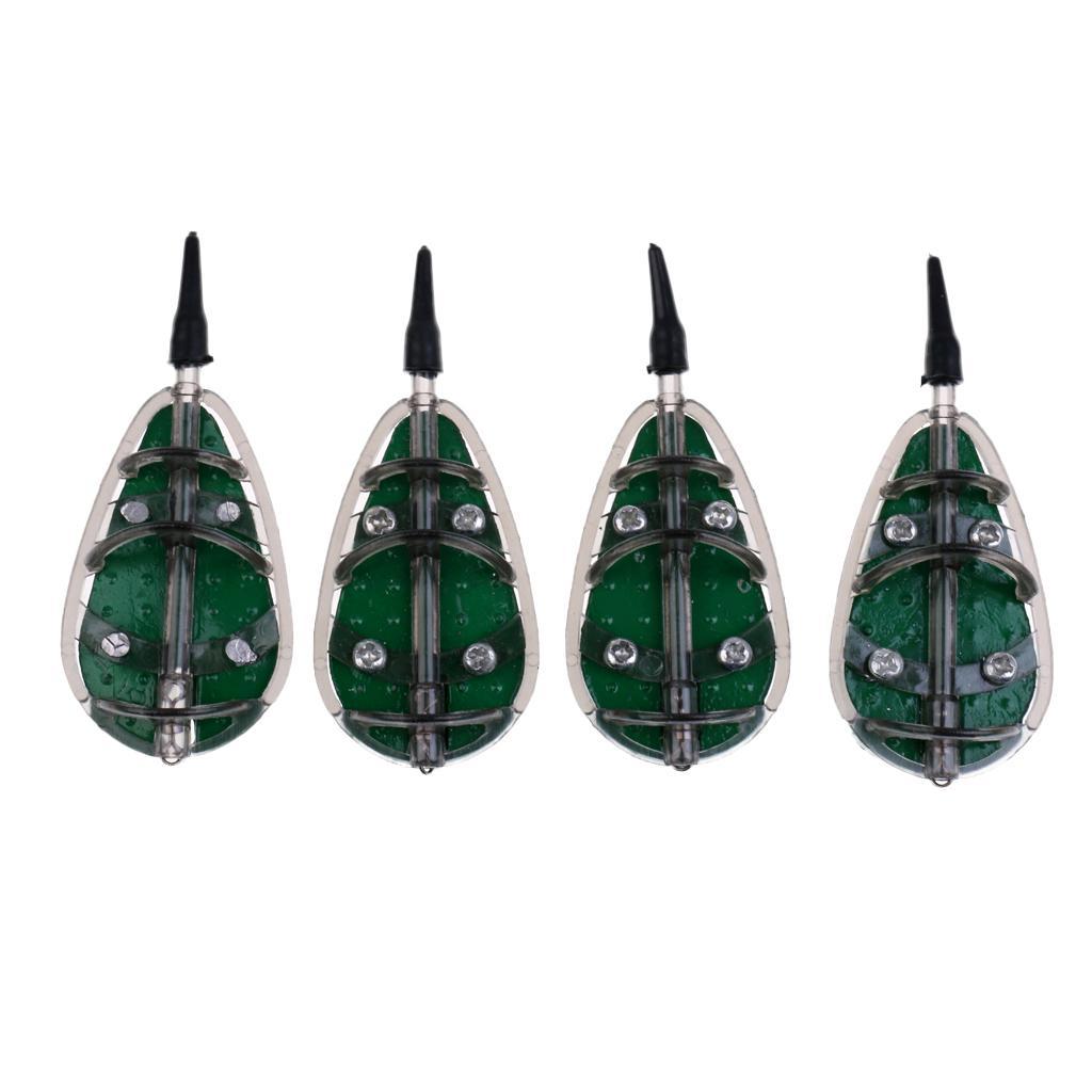2 Sets Carp Fishing Feeder Set Lead Sinker Fishing Bait Cage & Quick Release Method Mould