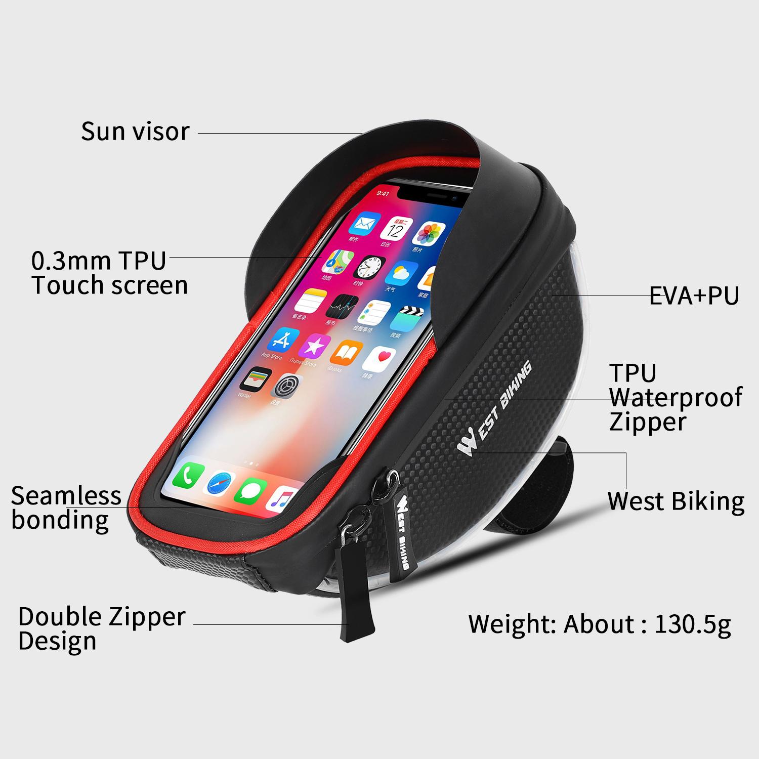 Túi xe đạpo núi WEST BIKING với Thiết kế túi màn hình cảm ứng