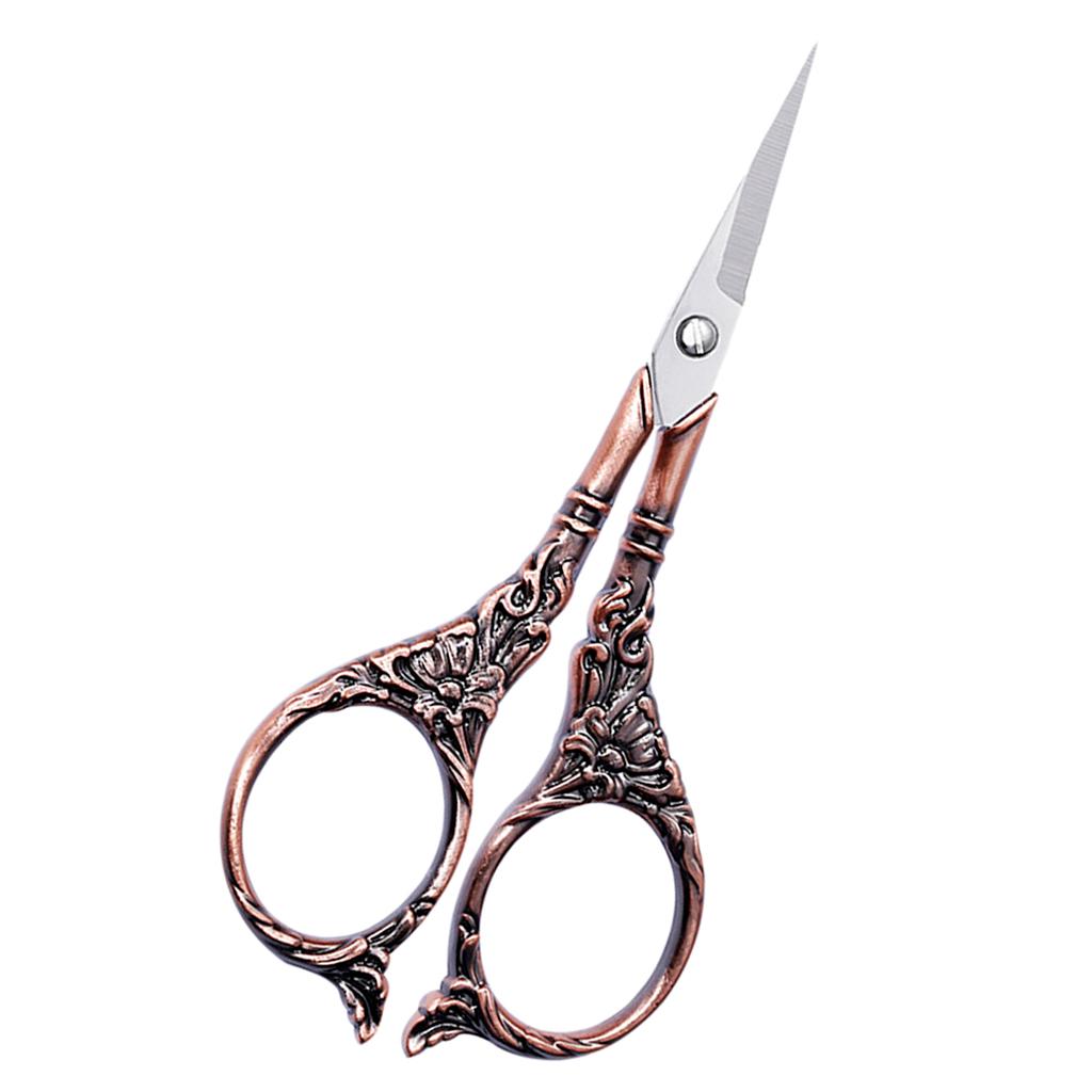 Vintage Style European Stainless Steel Tailor Scissors for Sewing Red