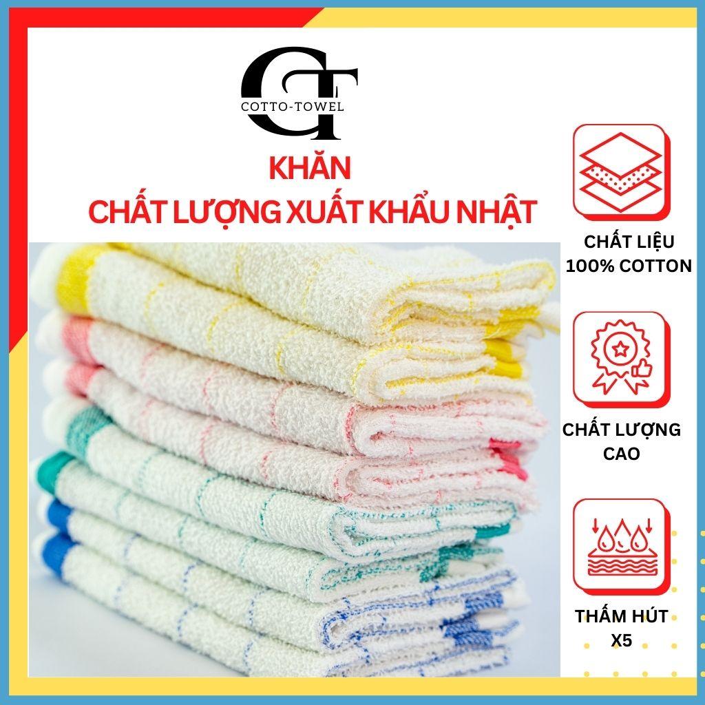 Khăn lau đa năng 100% Cotton 34*34cm Thấm hút 60% An toàn HÀNG XUẤT NHẬT