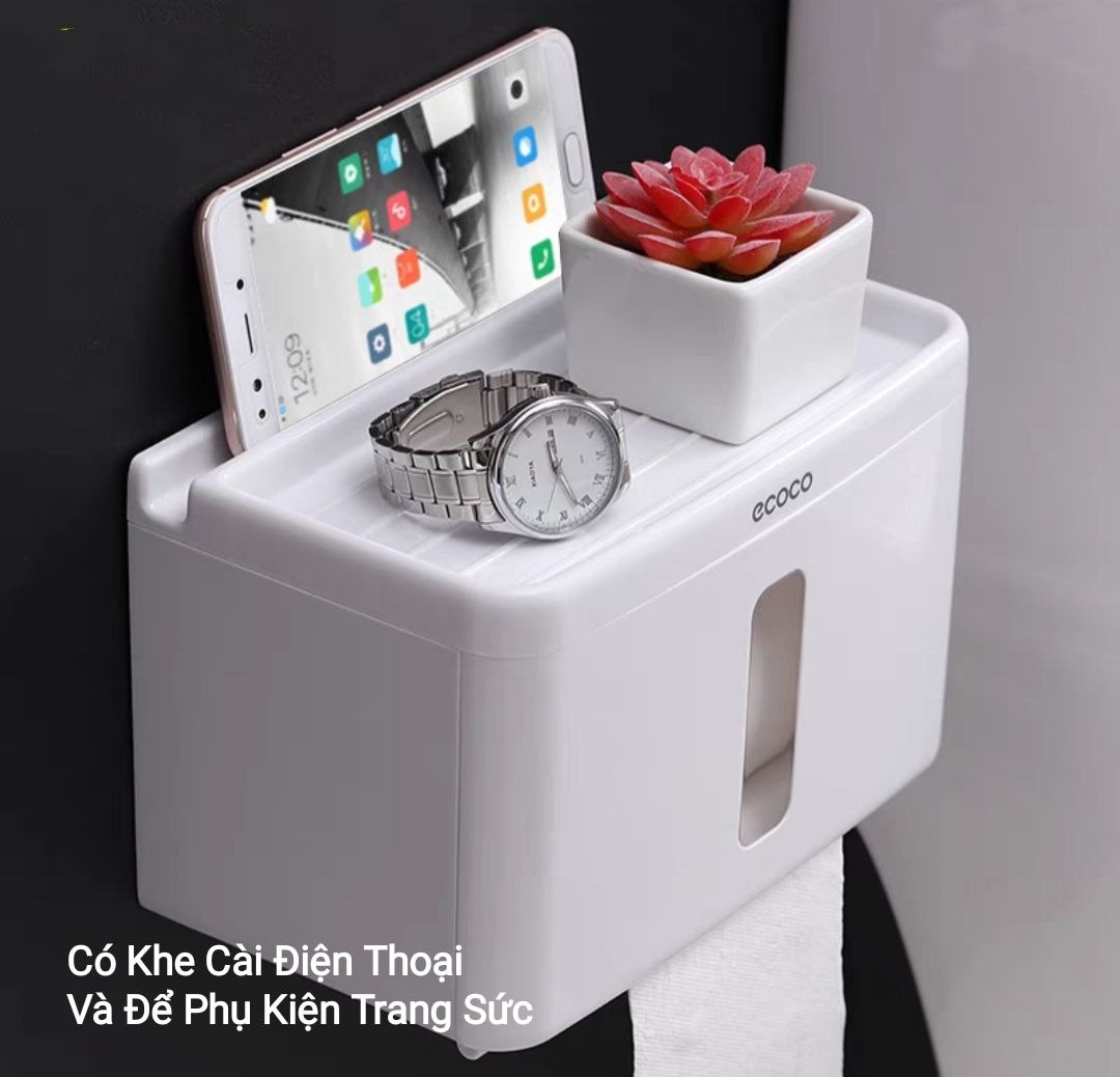 HỘP ĐỰNG KHĂN GIẤY VỆ SINH TREO TƯỜNG CẮT GIẤY TỰ ĐỘNG CAO CẤP - KHÔNG CẦN KHOAN TƯỜNG ỐC VÍT