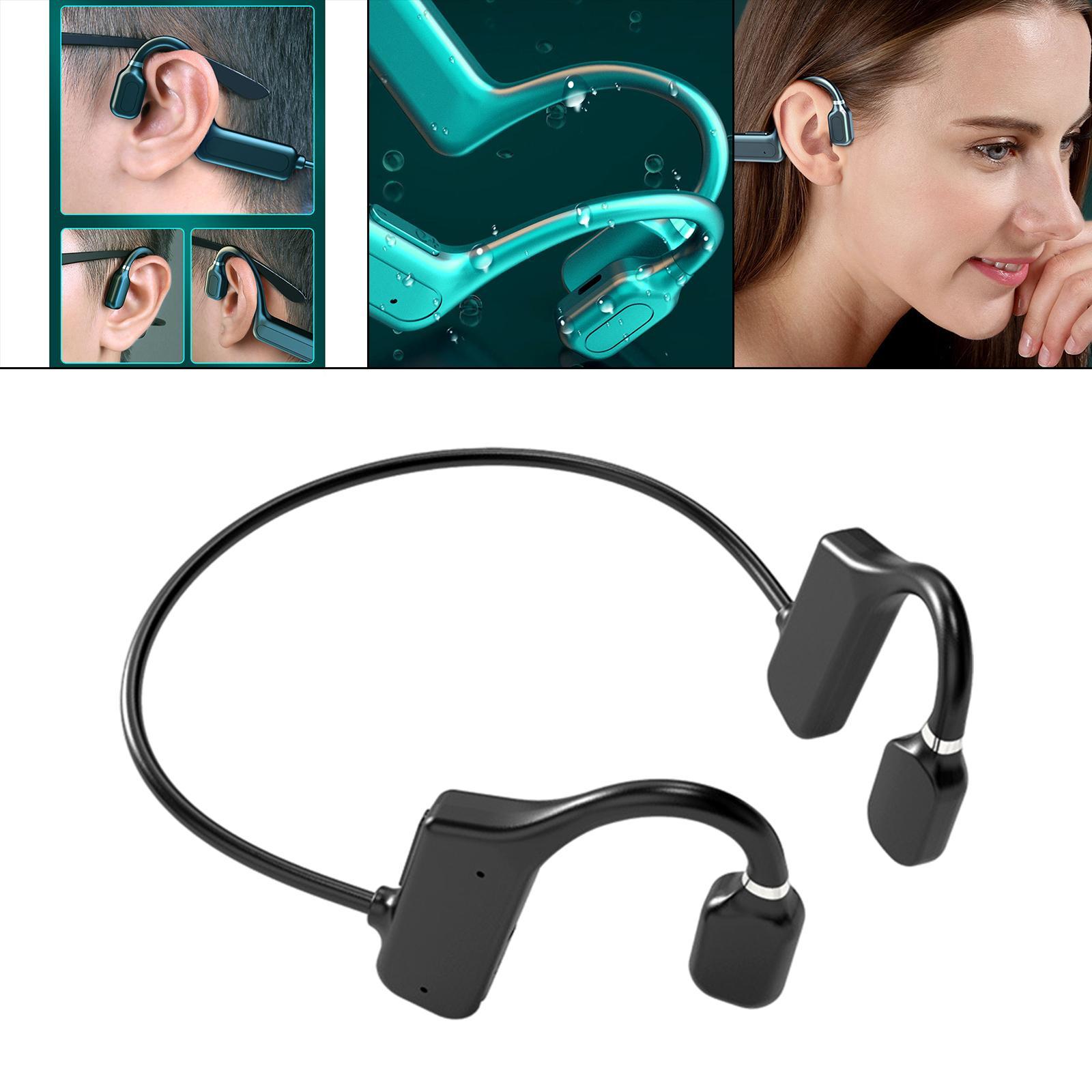 Bluetooth 5.1  Headphones Open-Ear Headset Waterproof Black