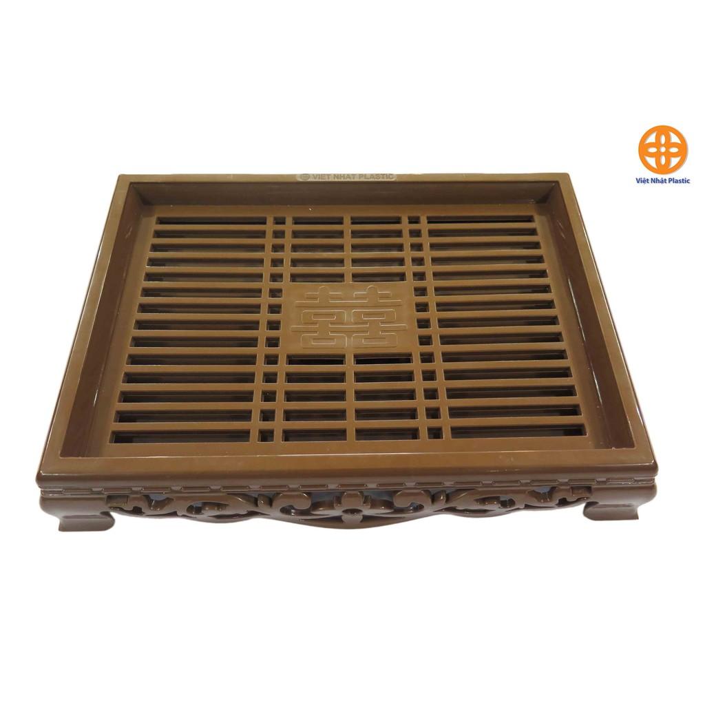 KHAY ẤM CHÉN HÌNH CHỮ NHẬT CÓ HOA VĂN -5685