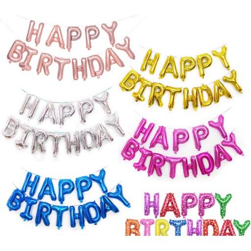Bóng bay chữ Happy Birthday 15 màu