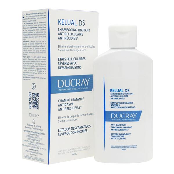 Dầu Gội Ducray Giảm Gàu Nặng, Tiêu Sừng, Chống Ngứa, Giảm Đỏ Kelual DS Shampoo 100ml