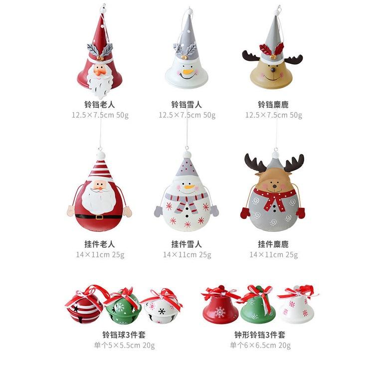 Chuông sắt để bàn hình ông già noel và tuần lộc trang trí cây thông giáng sinh