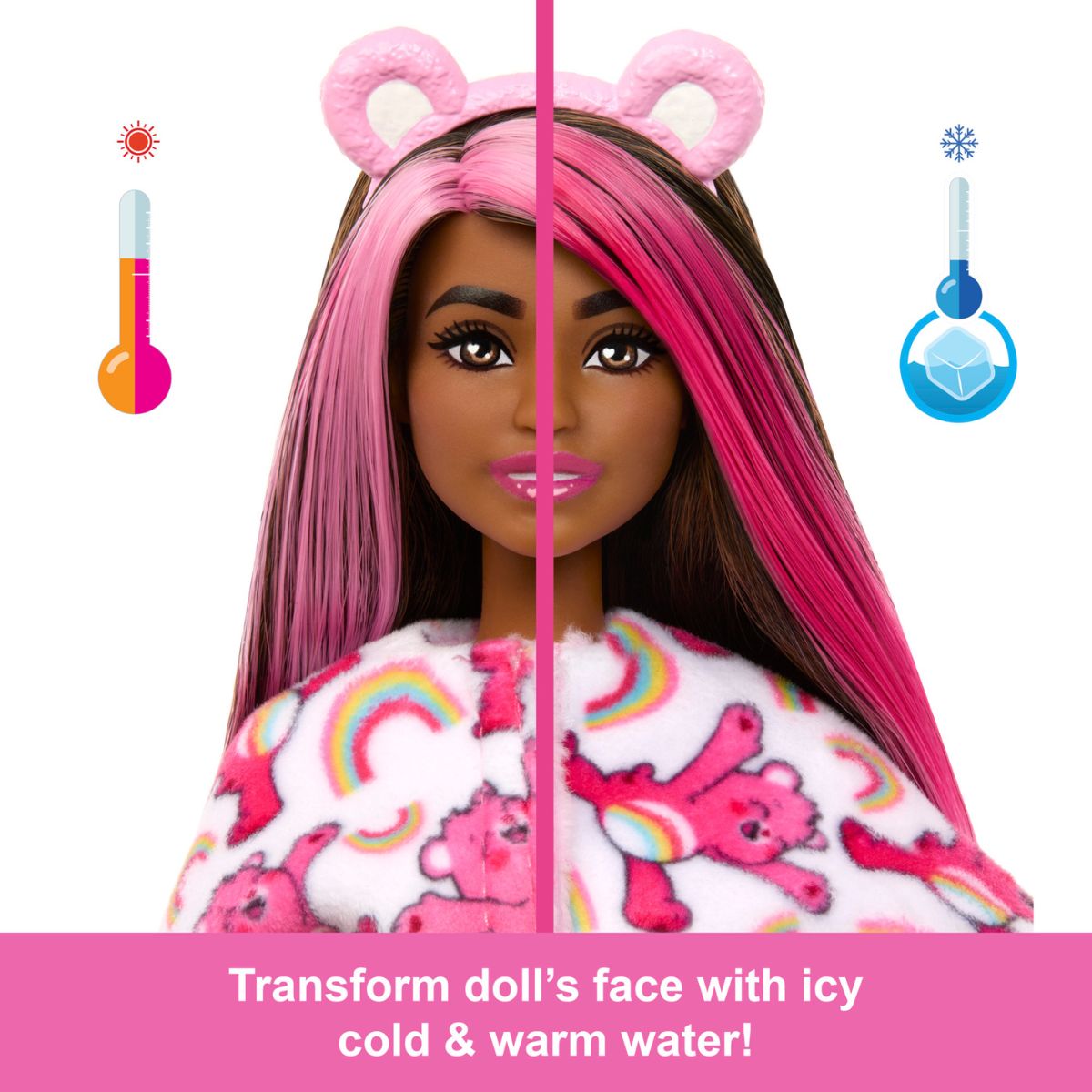 Đồ Chơi Búp Bê Barbie Cutie Reveal - Gấu Care Bear Hồng Vui Vẻ BARBIE JCN95/JCN93