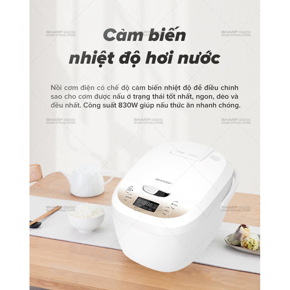 Nồi Cơm Điện Tử Sharp KS-COM186EV-GL - (1.8L) Hàng Chính Hãng