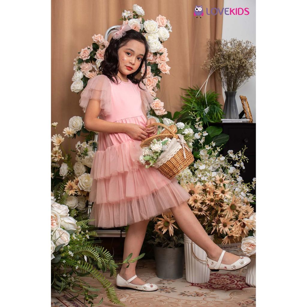Váy công chúa hồng phối ren tầng LKG20DR036/ GMG20DR036 - Lovekids