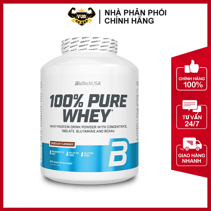 Sữa Tăng Cơ 100% Pure Whey BioTechUSA – 2.27KG - Vị Dâu