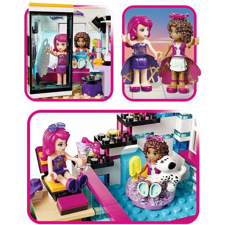 Đồ Chơi Lắp Ráp Kiểu LEGO Friends Cho Bé Gái Mô Hình Biệt Thự Ngôi Sao Livi's Pop Star House Với 760 Mảnh Ghép