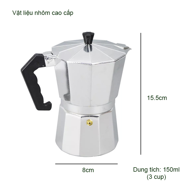 Bình đun pha cà phê 3 Cup-150 ml kiểu pha European