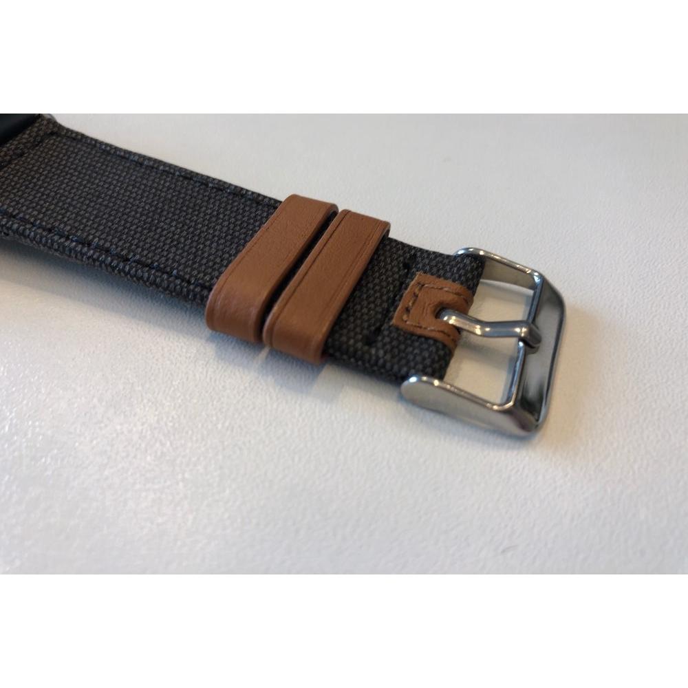 Dây đeo đồng hồ bằng da thật và vải bố dành cho Huami Amazfit GTR 47mm GTR2 GTR 2e GTR 3 pro