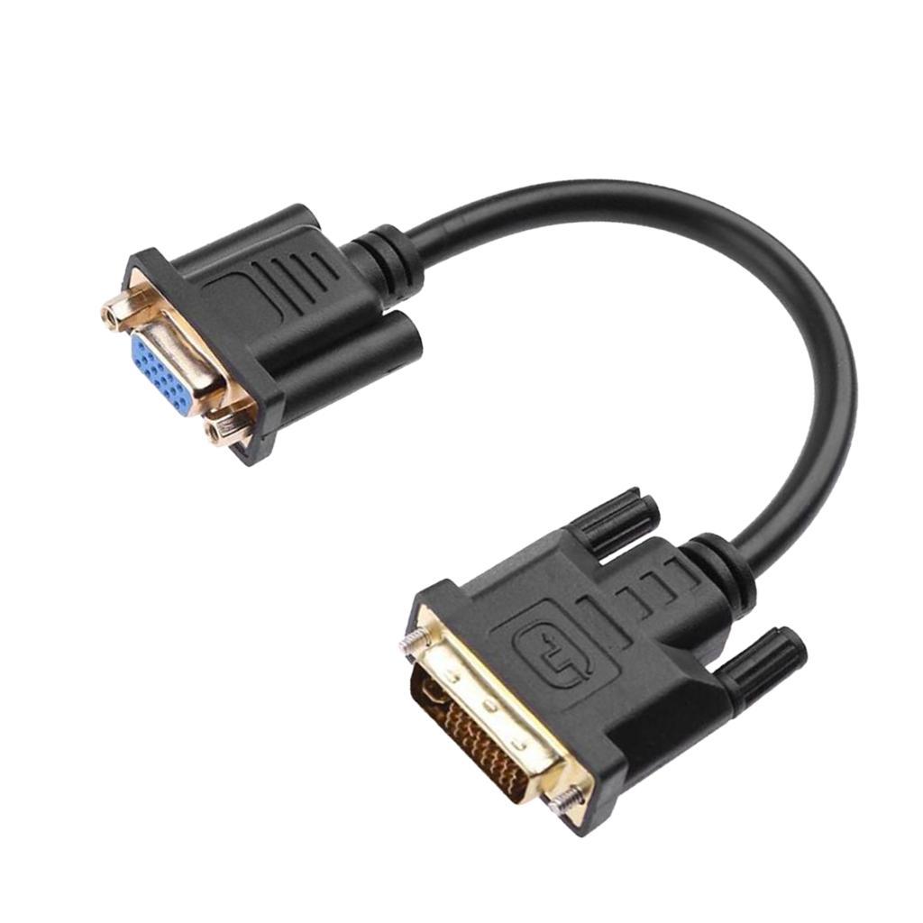 23cm DVI 24+5 Male to VGA Female M / F Adapter Cable Video Monitor Converter