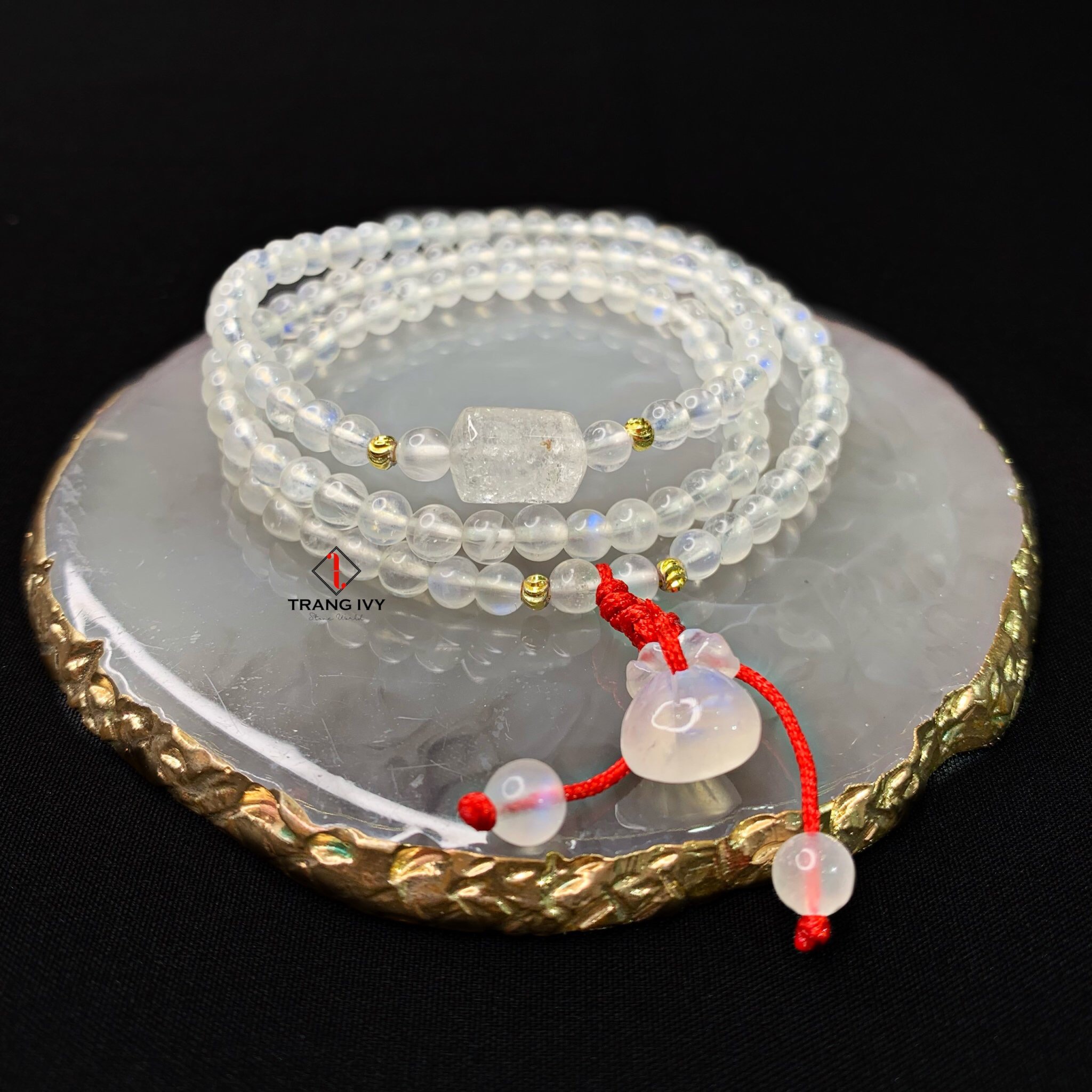 Chuỗi Vòng Tay Moonstone Mix Túi Tiền Moonstone tự nhiên