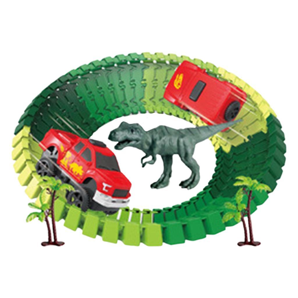Dinosaur Toys Flexible Track Build for 3 4 5 6 Year & up Old Kids