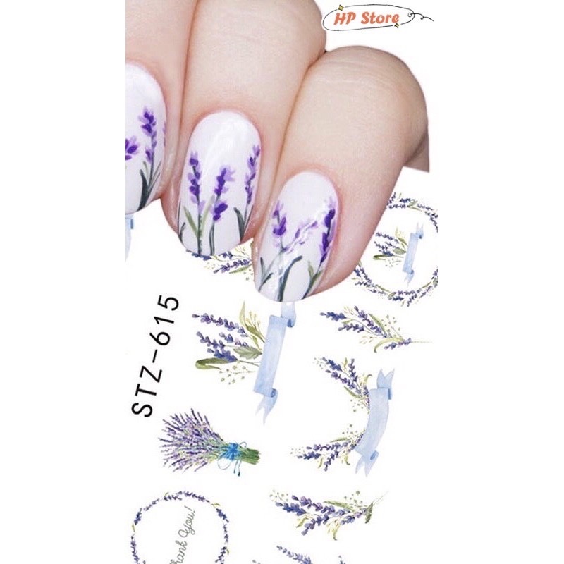 Miếng Dán Móng Hình Hoa, Lá Và Trái Tim 89 Sticker Các Kiểu Đa Dạng