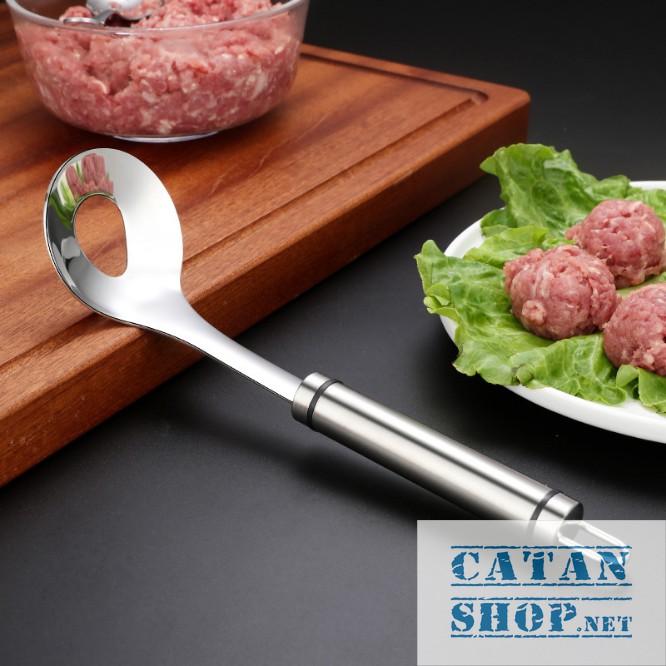 Muỗng, thìa, dụng cụ làm thịt viên, cá viên bằng thép không gỉ siêu tiện dụng, tiết kiệm thời gian GD266-MuongThitVien