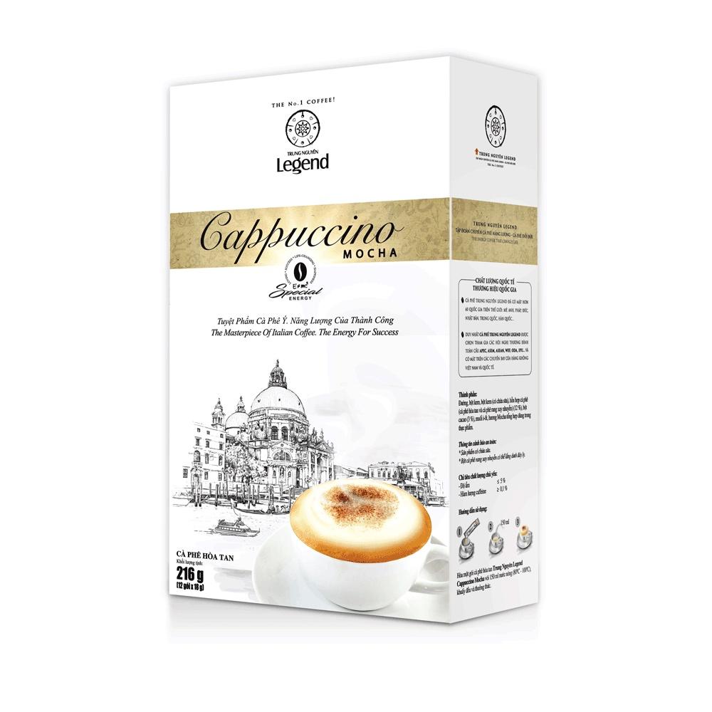 Cà phê Cappuccino Coconut Trung Nguyên Legend - Hòa tan Dừa - Hộp 12 gói