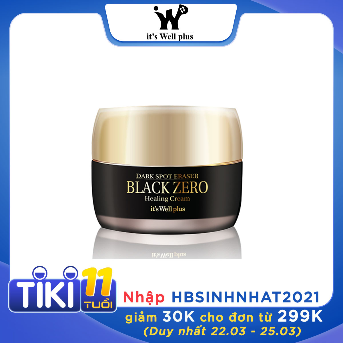 Kem Dưỡng Da Xóa Thâm Nám It's Well Plus Dark Spot Eraser Black Zero Healing Cream (30g)