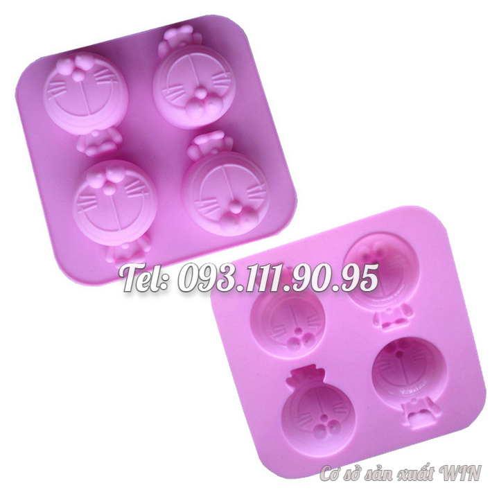 Khuôn silicon làm bánh, rau câu, socola, kẹo dẻo 4 Doremon – Mã số 1426