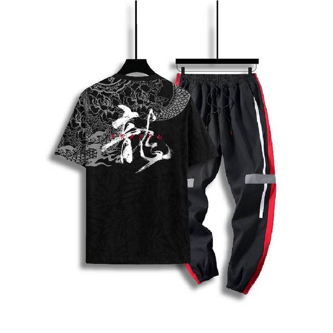 Set Bộ ComBo jogger màu đen áo ngộ nghĩnh fashion nam - SH52