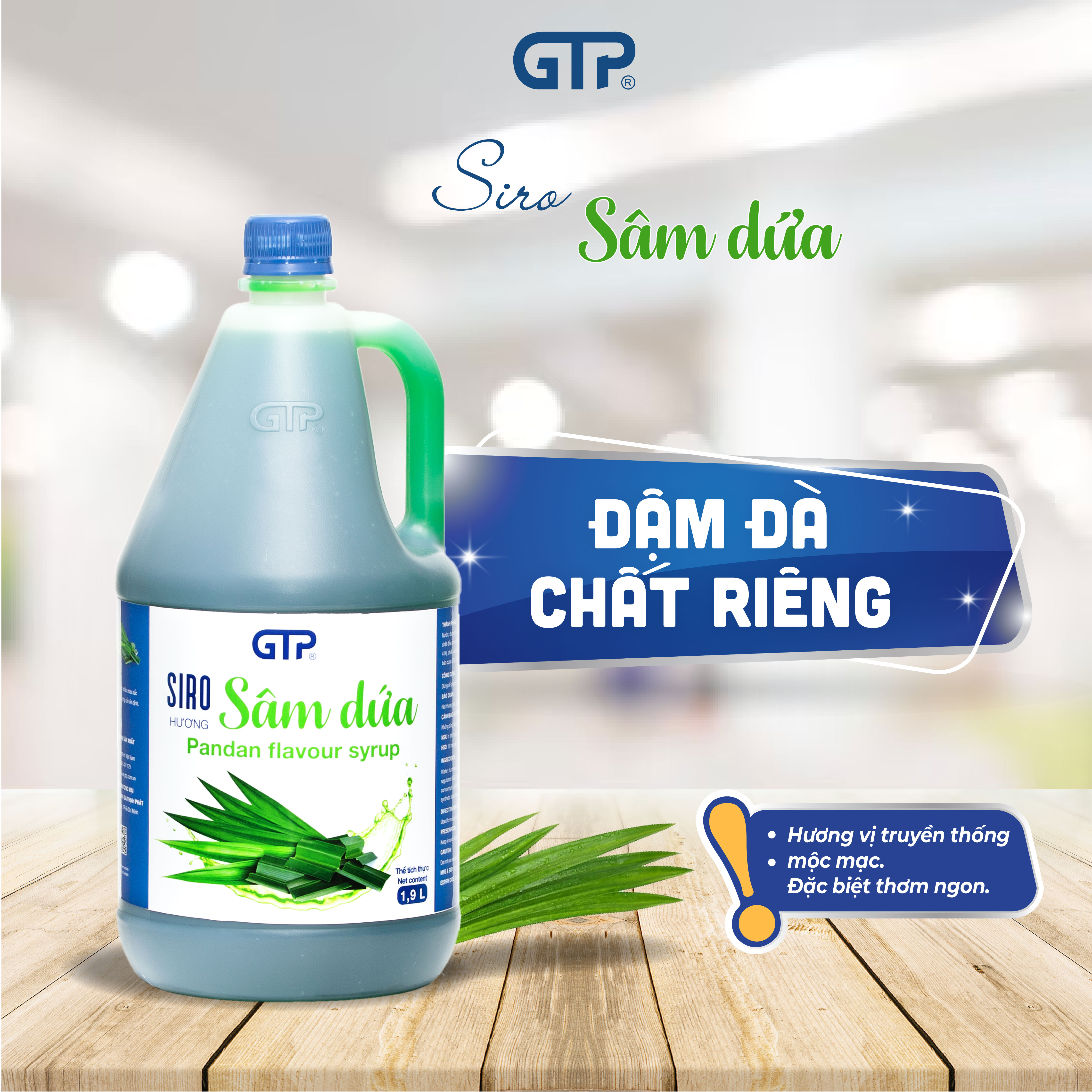 Siro Sâm dứa GTP - Chuyên dùng pha chế: Trà sữa, Trà trái cây, Cocktail, Mocktail…