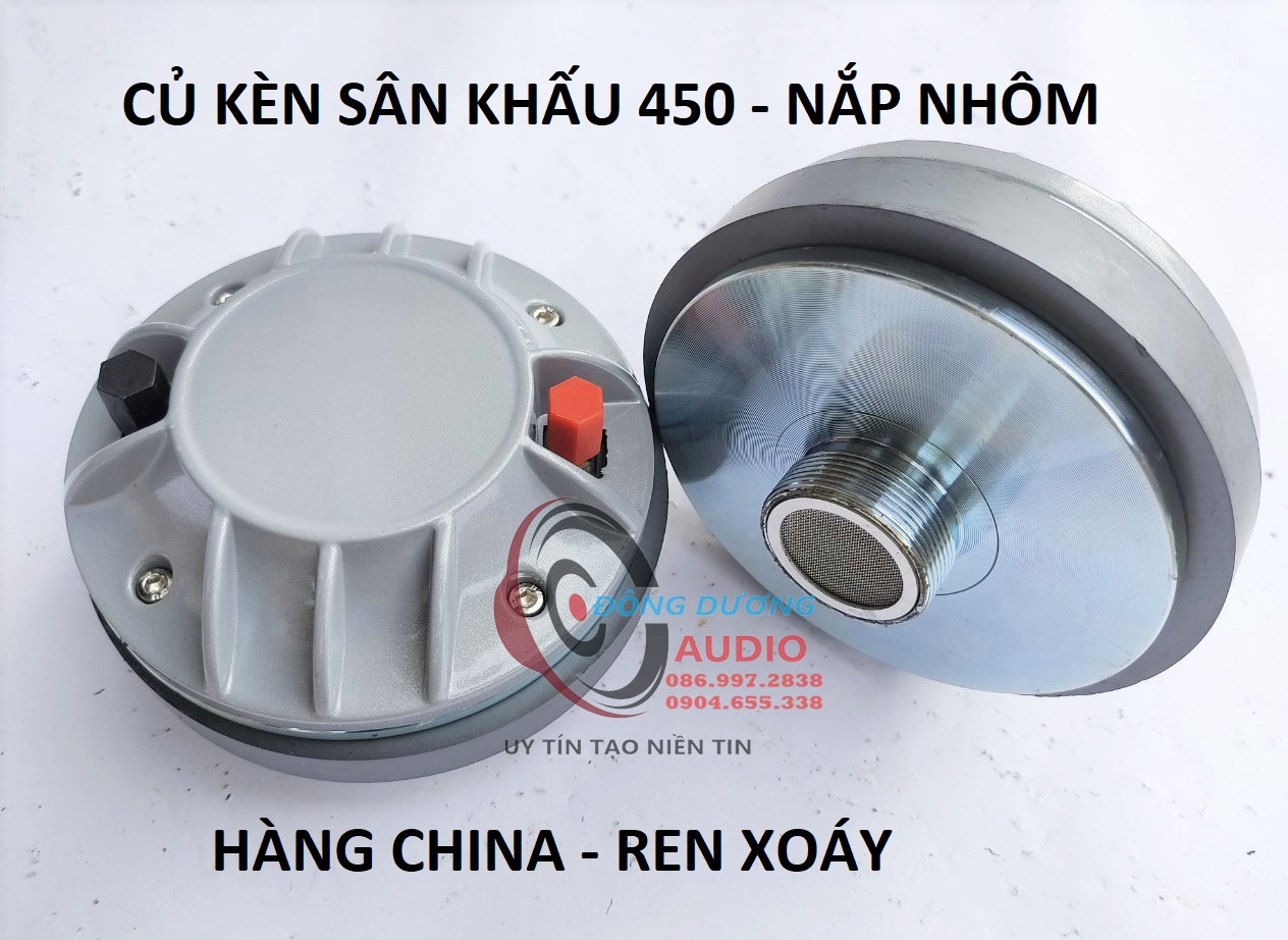 GIÁ 1 CHIẾC - CỦ TREBLE 450 NẮP NHÔM XÁM REN XOÁY - LOA TREBLE 450 - CỦ KÈN SÂN KHẤU