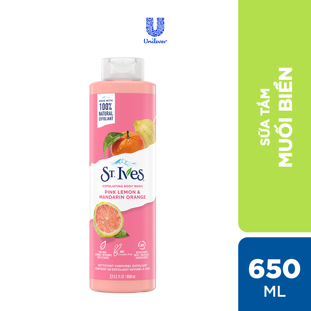 Combo 2 chai Sữa tắm dưỡng da St.Ives Cam Chanh 650ml