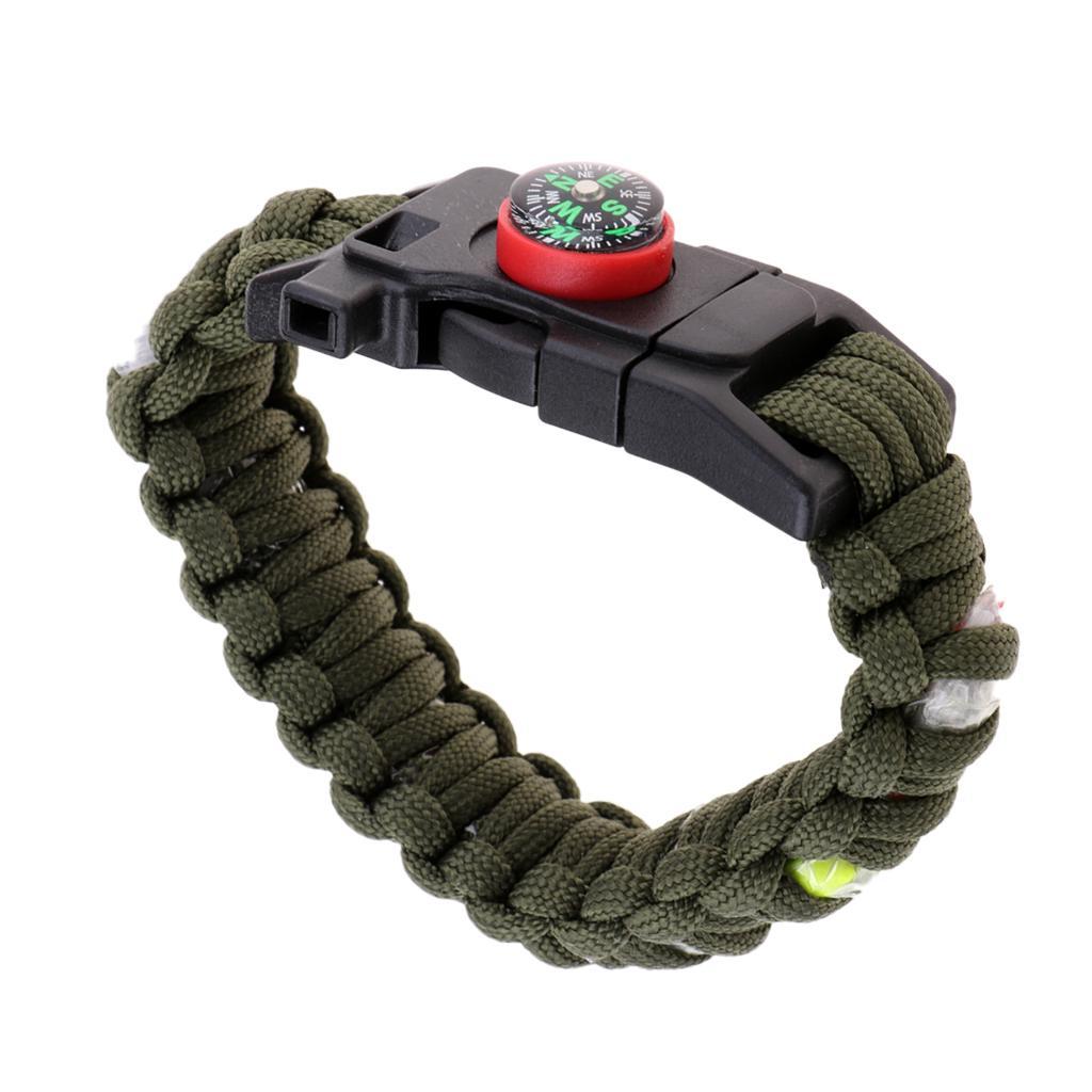 Survival Paracord Bracelet Emergency Whistle Compass Fishing Accessories Multifunction Tool Outdoor Sports