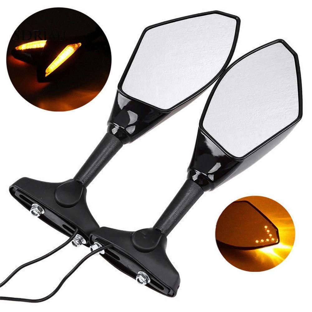2 gương chiếu hậu gắn tay lái cho xe máy có đèn led báo rẽ tiện lợi