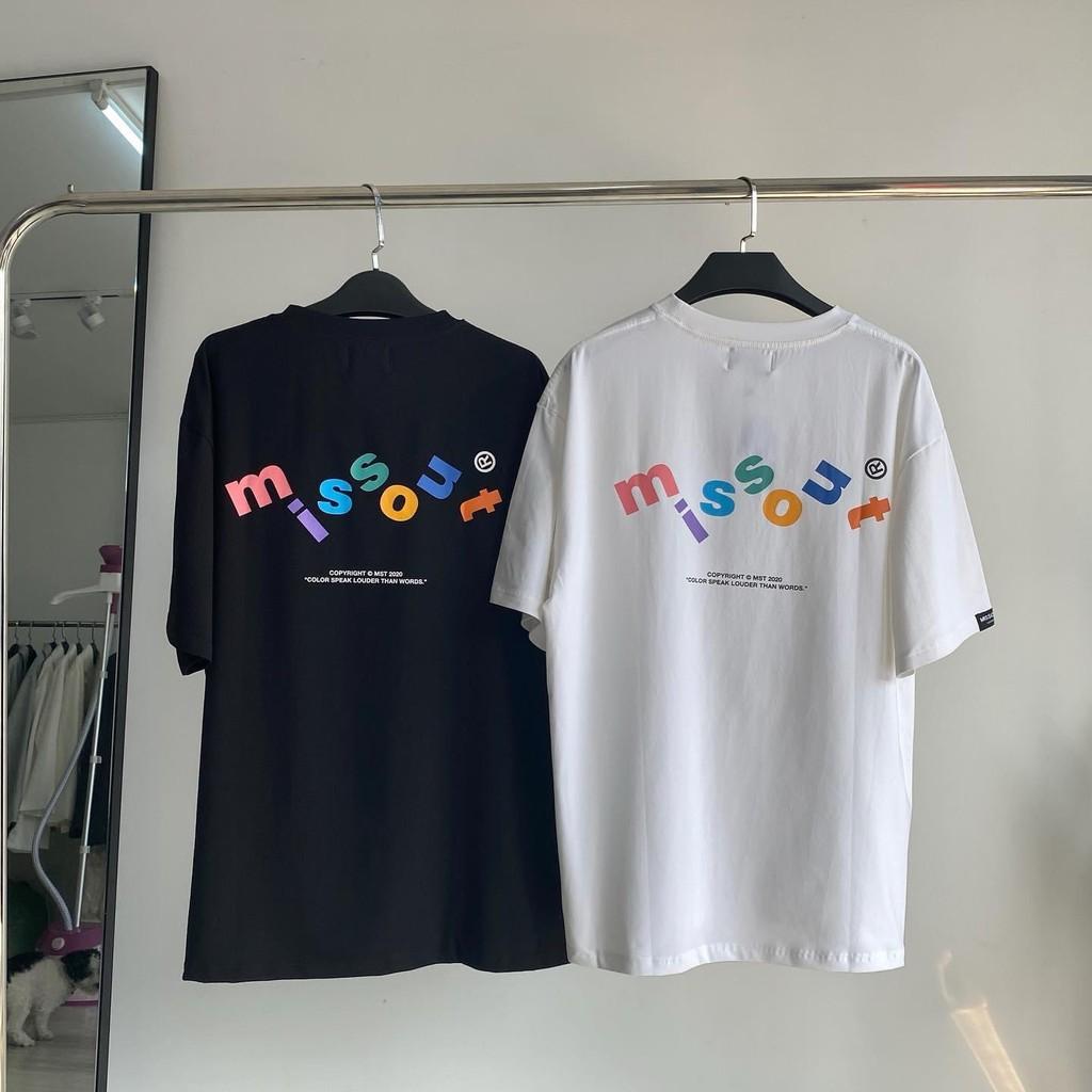 Áo thun COLORFUL TEE - Áo thun unisex form rộng tay lỡ MISSOUT chữ cầu vồng || Hany Shop