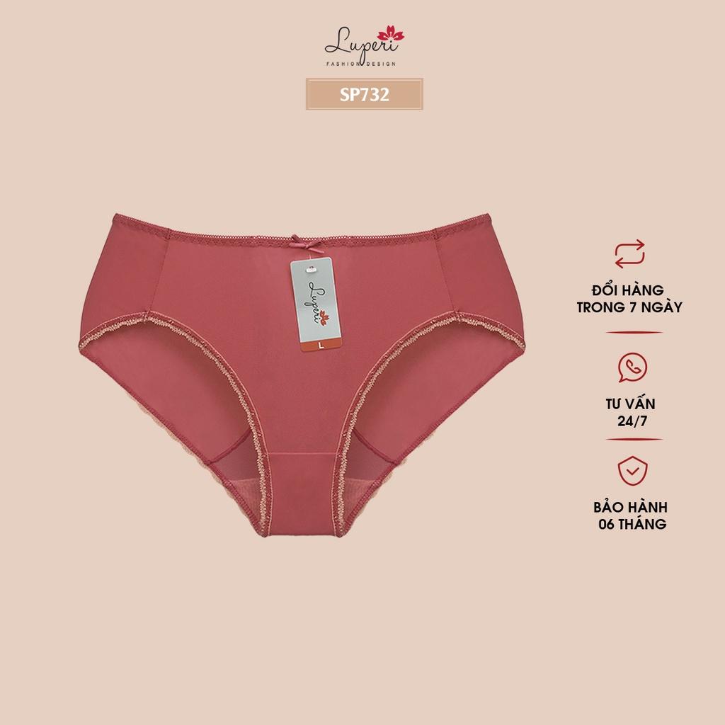 Quần Lót Nữ Trơn Cạp Cao LUPERI SP732 Dáng Bikini Phom To, Chất Liệu Microfiber Nhập Khẩu Mềm Mịn Co Giãn Không Lằn Mông