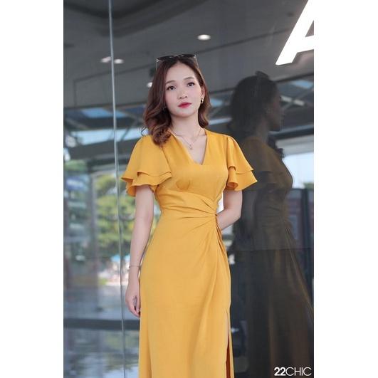 Váy thiết kế đi tiệc xếp ly ở eo xẻ tà Lisa dress - 22CHIC